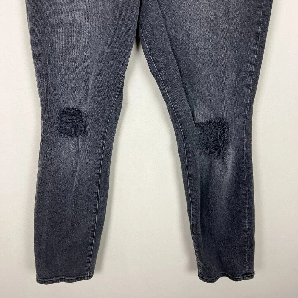 GOOD‎ AMERICAN Jeans Womens 12 /31 Black Gray Good Classic Distressed Skinny